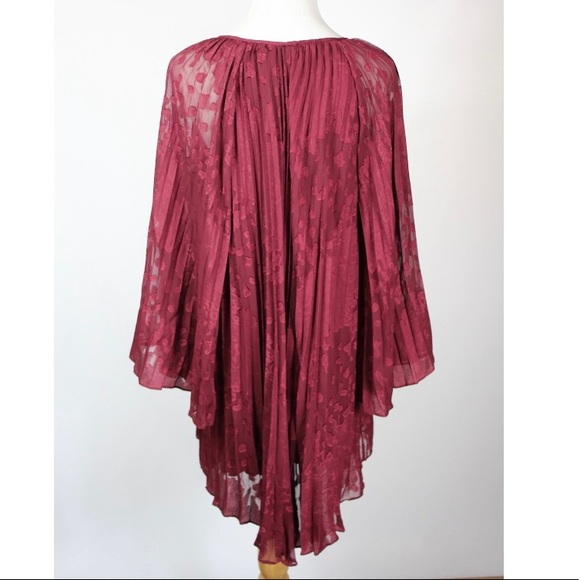 Anthropologie Toulon Berry Pleated Mini Dress Medium - Picture 6 of 6